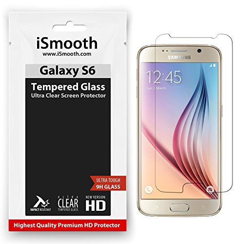 Samsung Galaxy S6 Screen Protector Tempered Glass, iSmooth, Ultra Clear