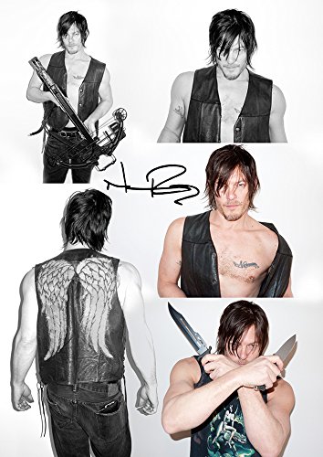 The Walking Dead Season 4 Daryl Dixon (11.7 X 8.3) Signed (Pre-print Autograph) Norman Reedus