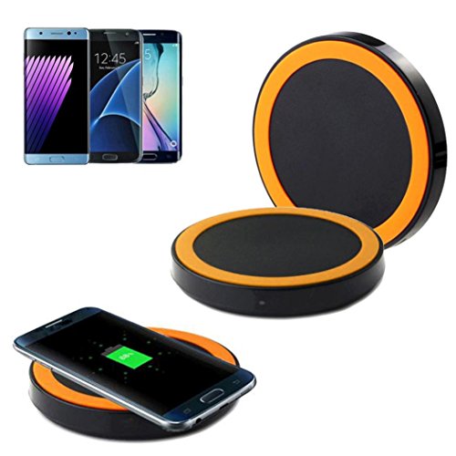 Gotd Qi Wireless Charging Pad Charging Station For Samsung Galaxy Note 7 S7 S7 Edge, S6 S6 Edge, Note 5, Google Nexus 7 6 5 4 Lumia 920, Lg G4/G3 And All Qi-Enabled Devices, Orange