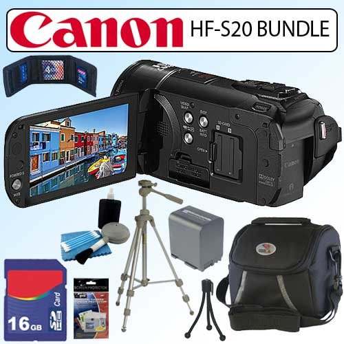 Canon VIXIA HF S20 10x Optical Zoom HD Dual Flash Memory Camcorder with