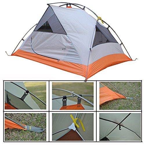 HewolfPeopleSeasonsWaterproofBottomPartmmOuterTentmmPortableSpringWinterCampingTentLightGrey