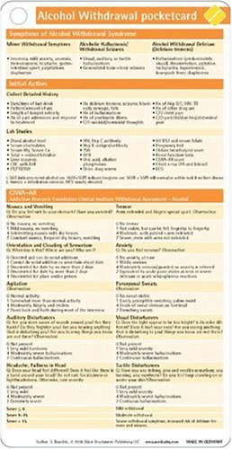 Alcohol Withdrawal Pocketcard by Suzanne Bowden