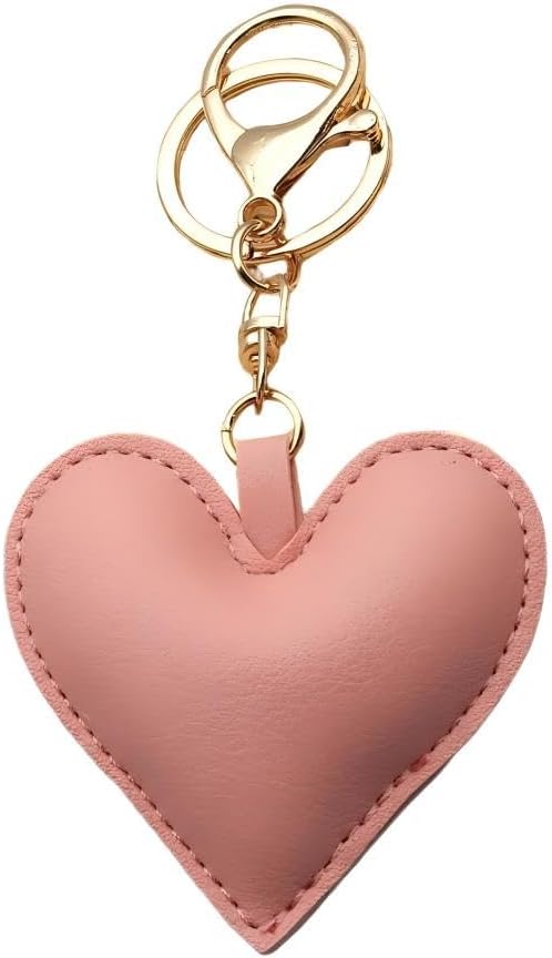 Portachiavi in ​​pelle con ciondolo a forma di cuore per borsa da donna, accessorio portachiavi carino_voghion.com