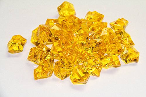 2 Pounds of Yellow Acrylic Ice Rock Vase Gems or Table Scatters