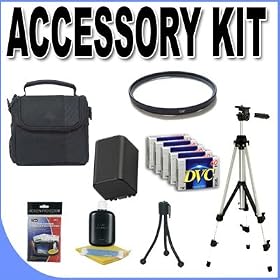 CGA-DU14 Lithium Ion Battery BigVALUEInc Accessory Saver UV Filter Bundle for Panasonic MiniDV PVGS Camcorders
