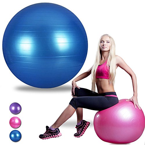 Ranbow Exercise Stability Ball, 2200lbs Anti Burst and Slip Yoga Balls, Perfect for Body Balance, Fitness Professional Grade Workout Equipment - 55cm/65cm/75cm Available w Pump and Exercise Guide
