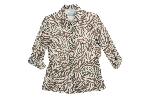 

Alfred Dunner Chelsea Market 3/4 Sleeve Animal Print Shirt Jacket