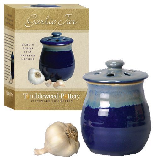 

Garlic Clove Stoneware Canister Keeper with Vented Lid