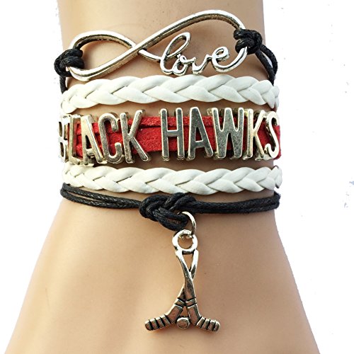 Blackhawks Hockey Bracelet Friendship Wrap Leather Gift