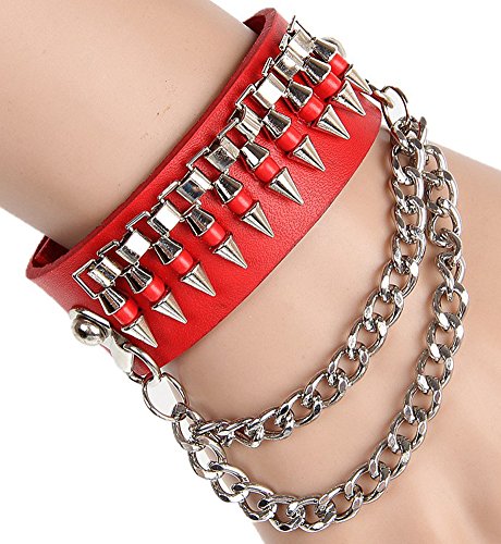 Hallery Punk Hip-hop Multilayer Bullet Leather Chain Bracelets Bangle