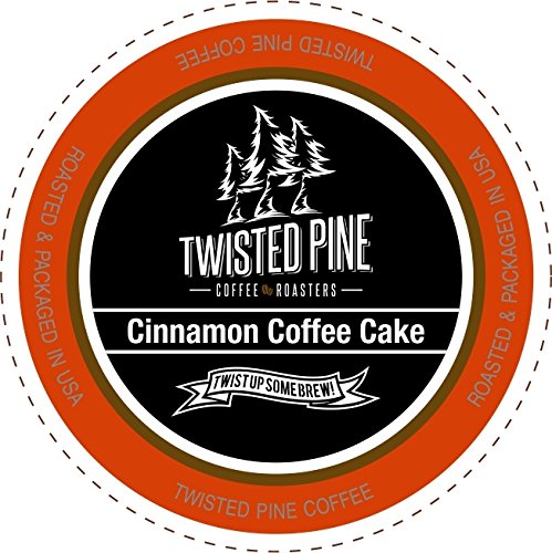 Twisted Pine Coffee Cinnamon Coffee Cake, Flavored Coffee, Single-Serve Cups for Keurig K-Cup Brewers, 40 Count