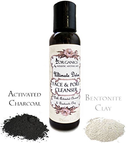 Ultimate DETOX Face Wash - Activated Charcoal and Bentonite CLAY Facial Cleanser with Organic Tea Tree, Oregano, Lemongrass & Sandalwood for a Clear and Refined Complextion - No SLS - No Parabens, No Artifical Color or Scent
