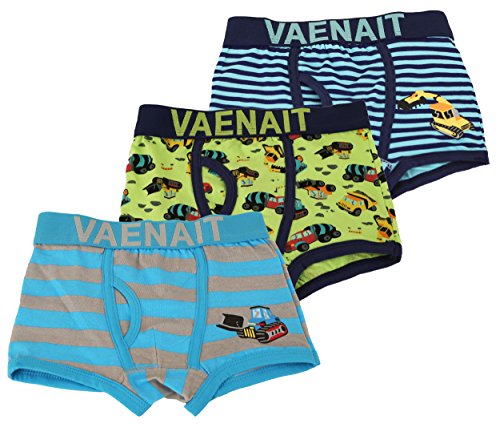 JN&LULU Baby Toddler Kids Boxer Brief 3 pack Underwear Set-Cartoon Stripe