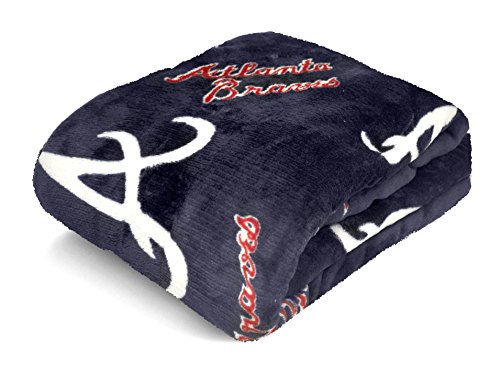 MLB Atlanta Braves Royal Plush Throw, 50 by 60-Inch
