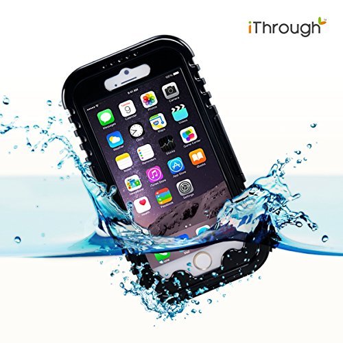 iPhone 6 Waterproof Case, iThroughTM iPhone 6 Waterproof Case, Dust Proof, Snow Proof, Shock Proof Case, Heavy Duty Carrying Cover Case for iPhone 6 , iPhone 6S (Black)