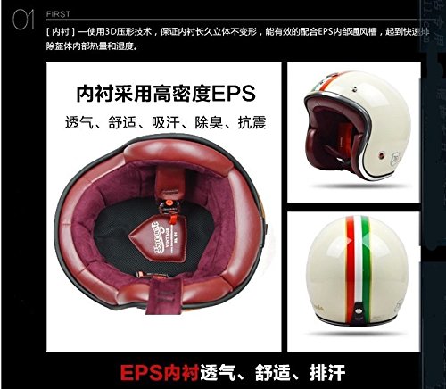 

Size M Stripe Fashion Brand Beon Motorcycle Helmet Vintage Scooter Open Face Helmet Retro 3/4 Capacete Gfrp Material Cascos Ece Approved