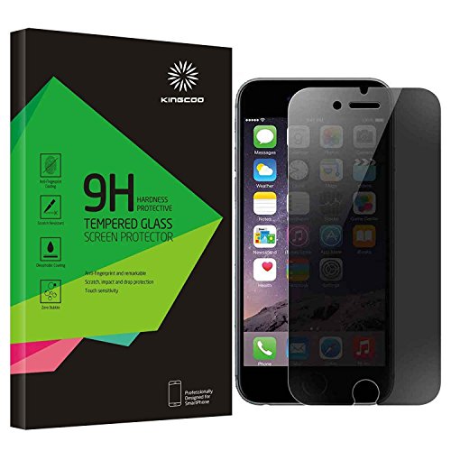 iPhone 7 Privacy Screen Protector, KINGCOO iPhone 7 Privacy Screen Protector Anti-Spy Tempered Glass Screen Guard - Keep Your Information Private - Protect Your Screen from Scratches and Drops