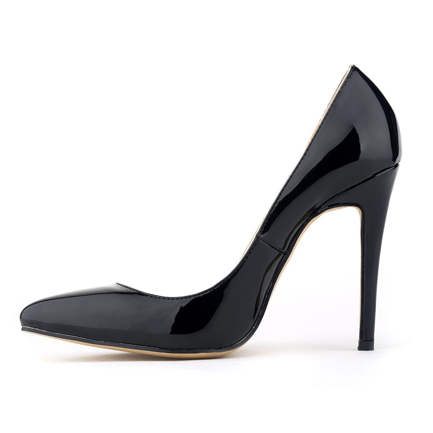 

Loslandifen Womens Shoes Closed Toe High Heels Women's Pointed Slender Leather Pumps