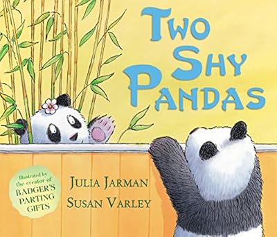 Two shy pandas