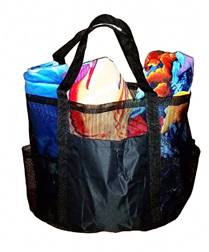Super Big (Huge) X-Large Coated Mesh Family Beach Bag /Tote - 4 Colors