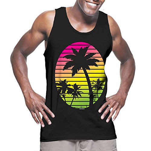 Mens Sunset With Coconut Trees Tank Top T-shirt