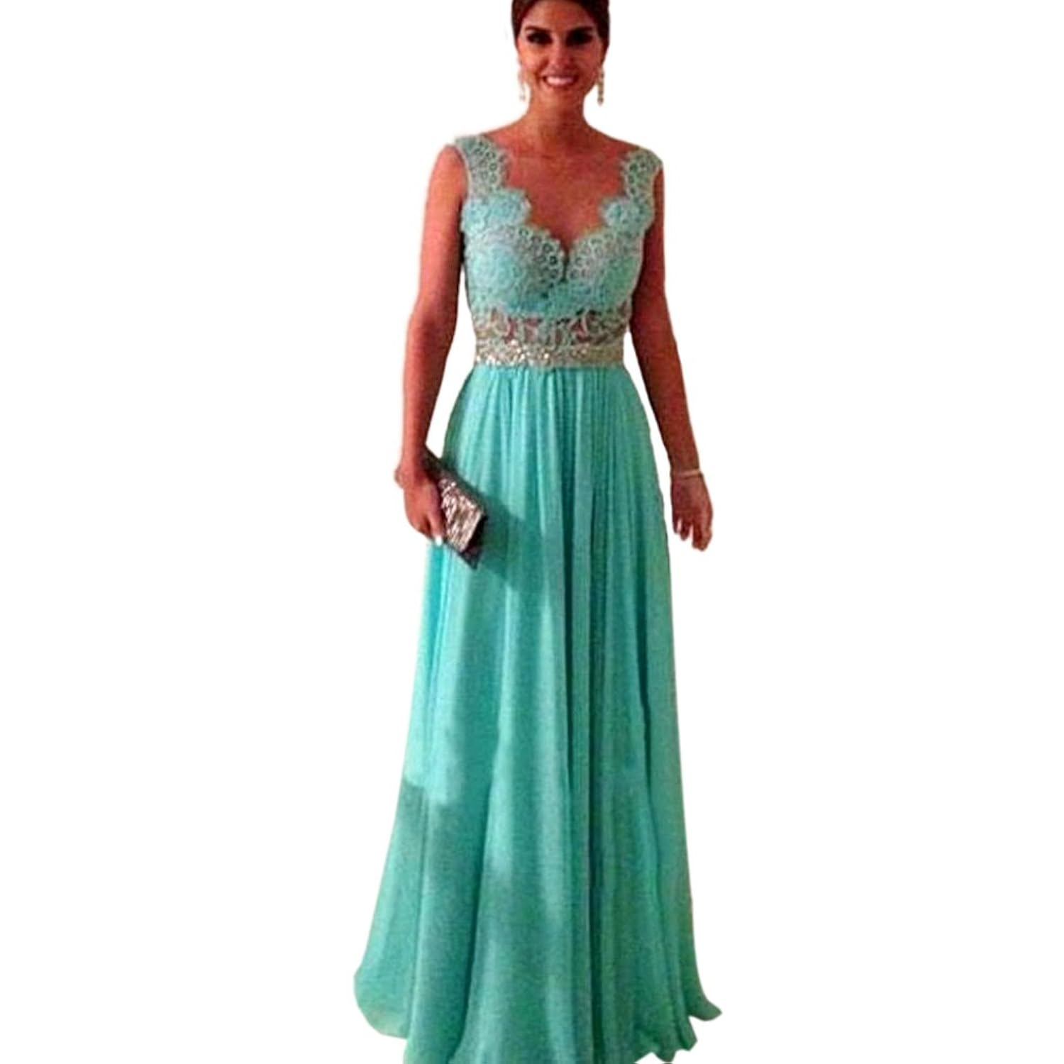 

PanDaDa Womens Chiffon Lace Long Bridesmaid Formal Evening Party Gown Dress