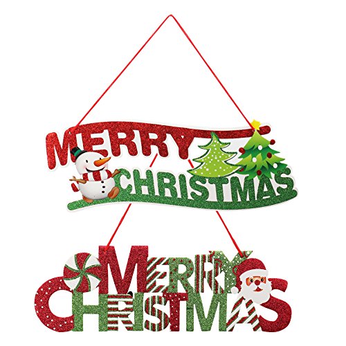 Hoople Christmas Tree Decoration Christmas Wall Hanging Sign Santa Claus Door Plate
