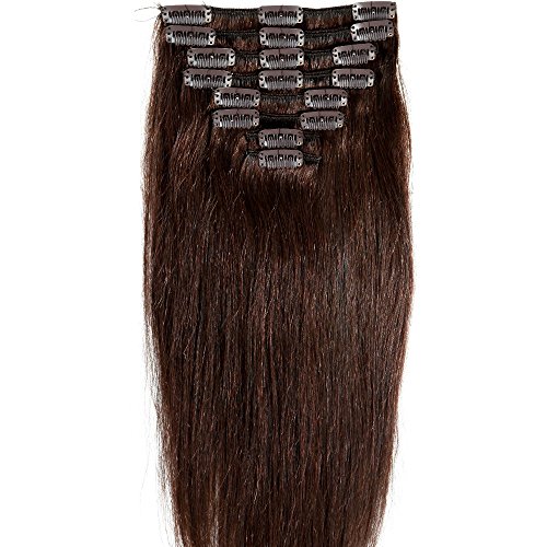 Standard Weft 10-24 Inch Clip in 100% Real Remy Human Hair Extensions 8 Pieces 18 Clips