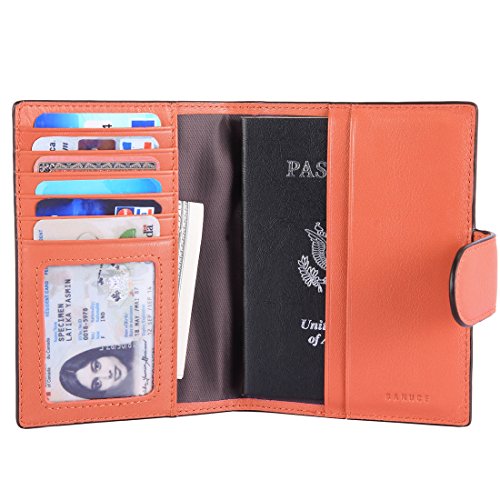 Banuce Women's Genuine Leather Summer Set Colorful Passport Cover
