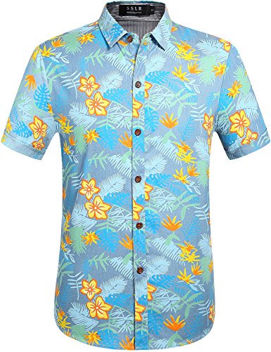 SSLR Men's Short Sleeve Hawaiian Style Shirts