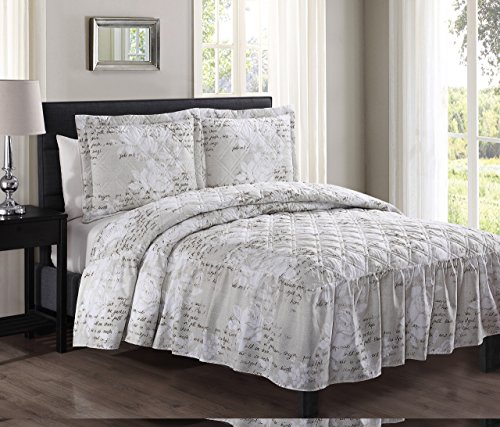 Algopix Similar Product 14 - KingLinen Rosalyn Taupe Bedspread Set