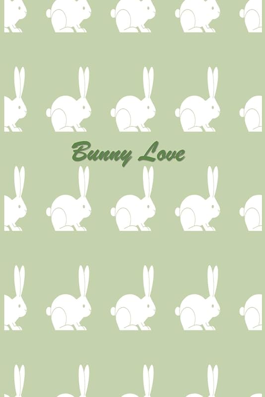 Bunny Love: 124 Page Softcover, Has Blank Pages with a Bunny Border, College Rule Composition (6” x 9 “) Boho Mint by Purple Phoenix Publishing