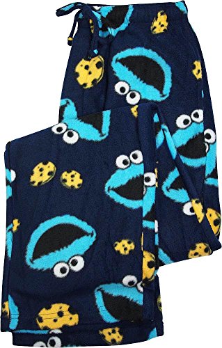 Sesame Street Mens Lounge Pants Fleece Sleep Bottoms Cookie Monster