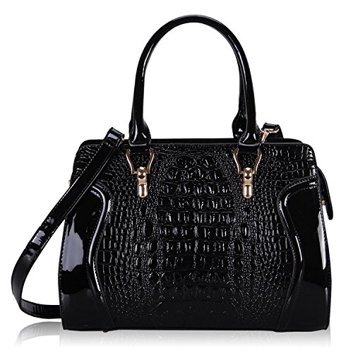 Hynes Victory Crocodile Pattern Top Handle Handbags