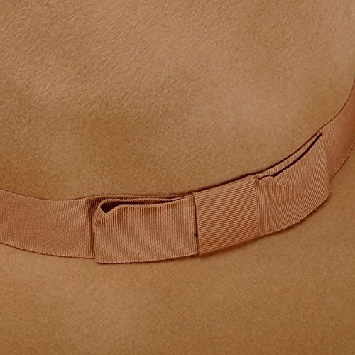 

ZLYC Women Winter Wool Felt Wide Brim Fedora Bowler Hat Floppy Cloche Bowknot Cap