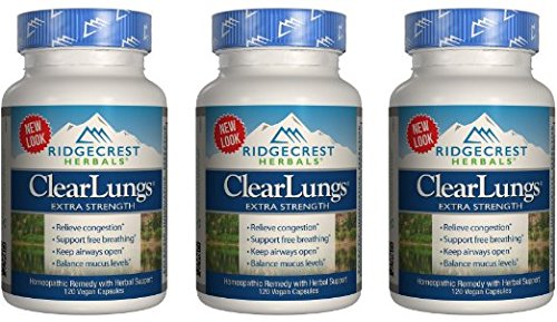RIDGECREST HERBALS CLEARLUNGS EXTRA STRENGTH, 120 CAP (Pack of 3)