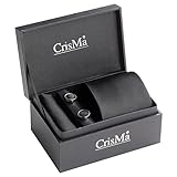 Elegante e semplice set uomo con cravatta gemelli pochette tinta unita Firmato Crisma