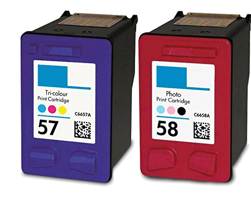 HouseOfToners Remanufactured Ink Cartridge Replacement for HP 58 & 57 (1 Black & 1 Color, 2-Pack)
