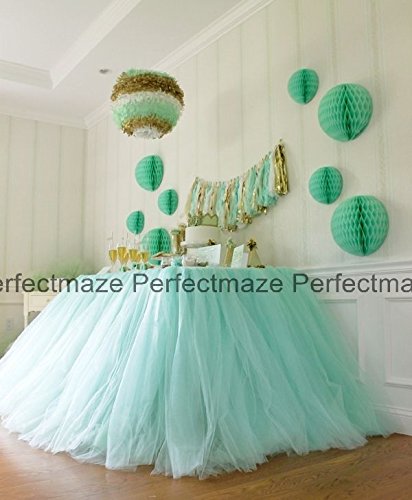 

Perfectmaze 54" (Inch) 40 Yards Tulle Bolt For Wedding Party Decoration 20 Colors+ (Tiffany)
