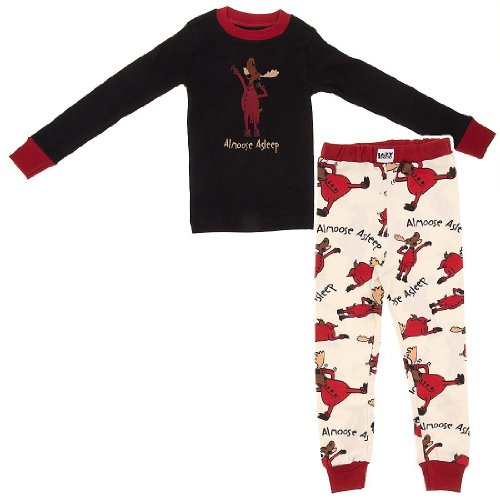 Lazy One Boys' Almoose Asleep Long Sleeve s PJ Set