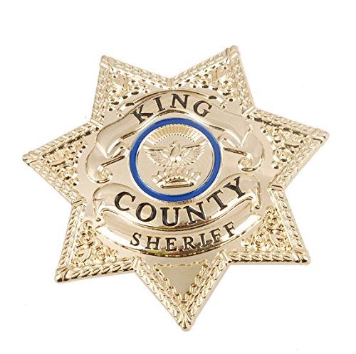 Generic the Walking Dead King Country Sheriff Prop Metal Badge