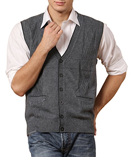 Men's Wool Cardigan Sweater Vest