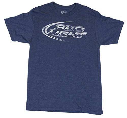 Bud Light Mens T-Shirt - Classic White Distressed Swoop Logo Image