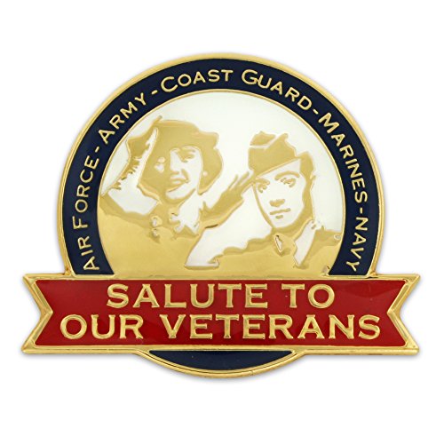 Salute To Our Veterans Man and Woman Patriotic Lapel Pin