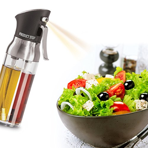 2 in 1 Olive Oil and Vinegar Sprayer. Refillable, Non-aerosol, BPA-free