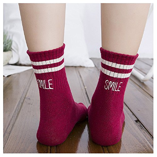 Hanxue Women's Letter Embroidery Casual Comfort Cotton Sport Socks