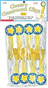 Star Eight Delightful Clothespins (Cherry Classroom Clips)