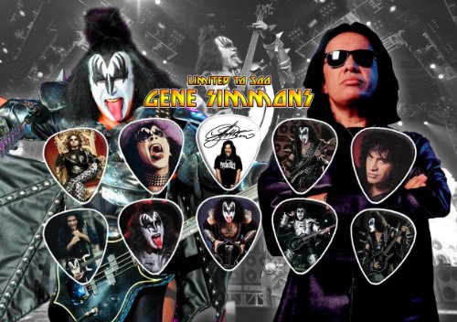 Gene Simmons Kiss 10 Guitar Picks Set Display