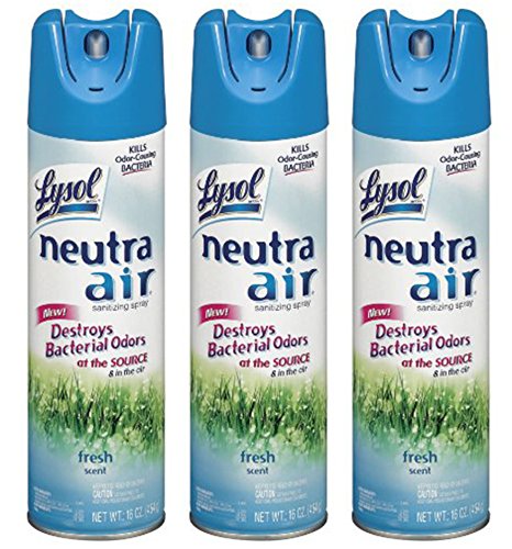 Lysol Neutra Air Sanitizing Spray Air Freshener, Revitalizing Fresh Breeze, 16 Ounce (Pack of 3)