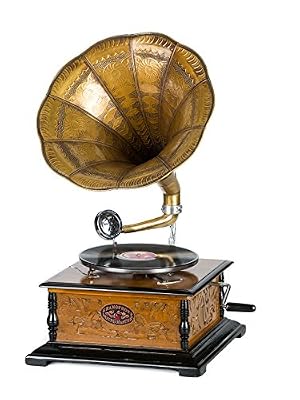 aubaho Gramophone style antique avec pavillon - disque 78 tours inclus